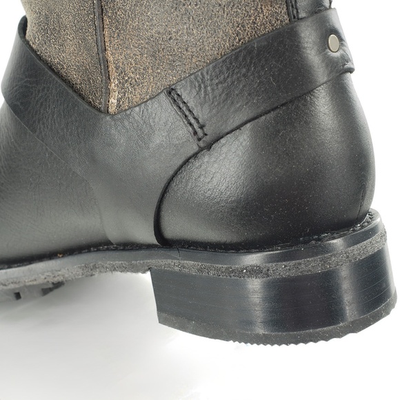 Woolrich Baltimore Black Crackle Leather Boot Women's Size 10 - Picture 5 of 9